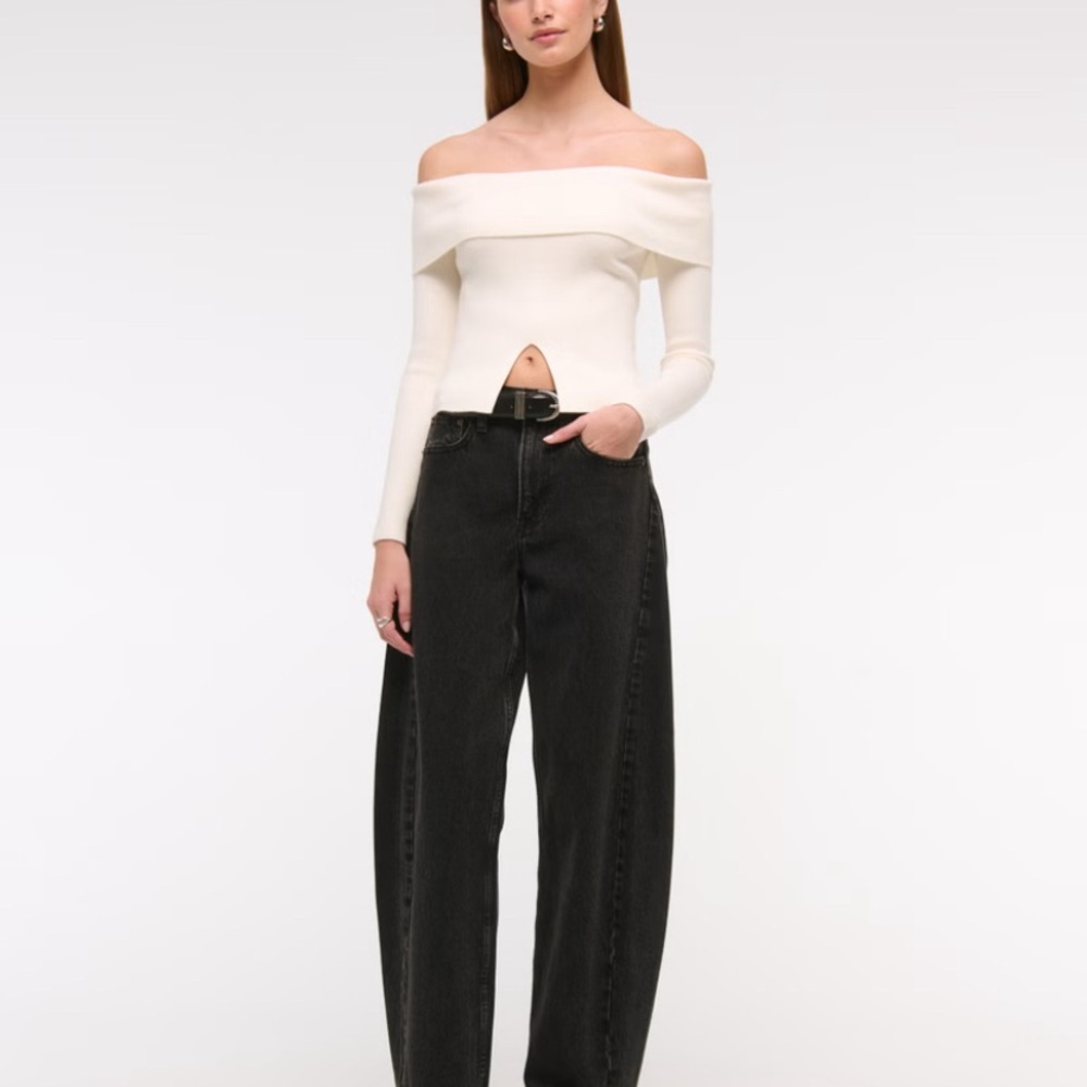 Abercrombie & Fitch Black Flare Top